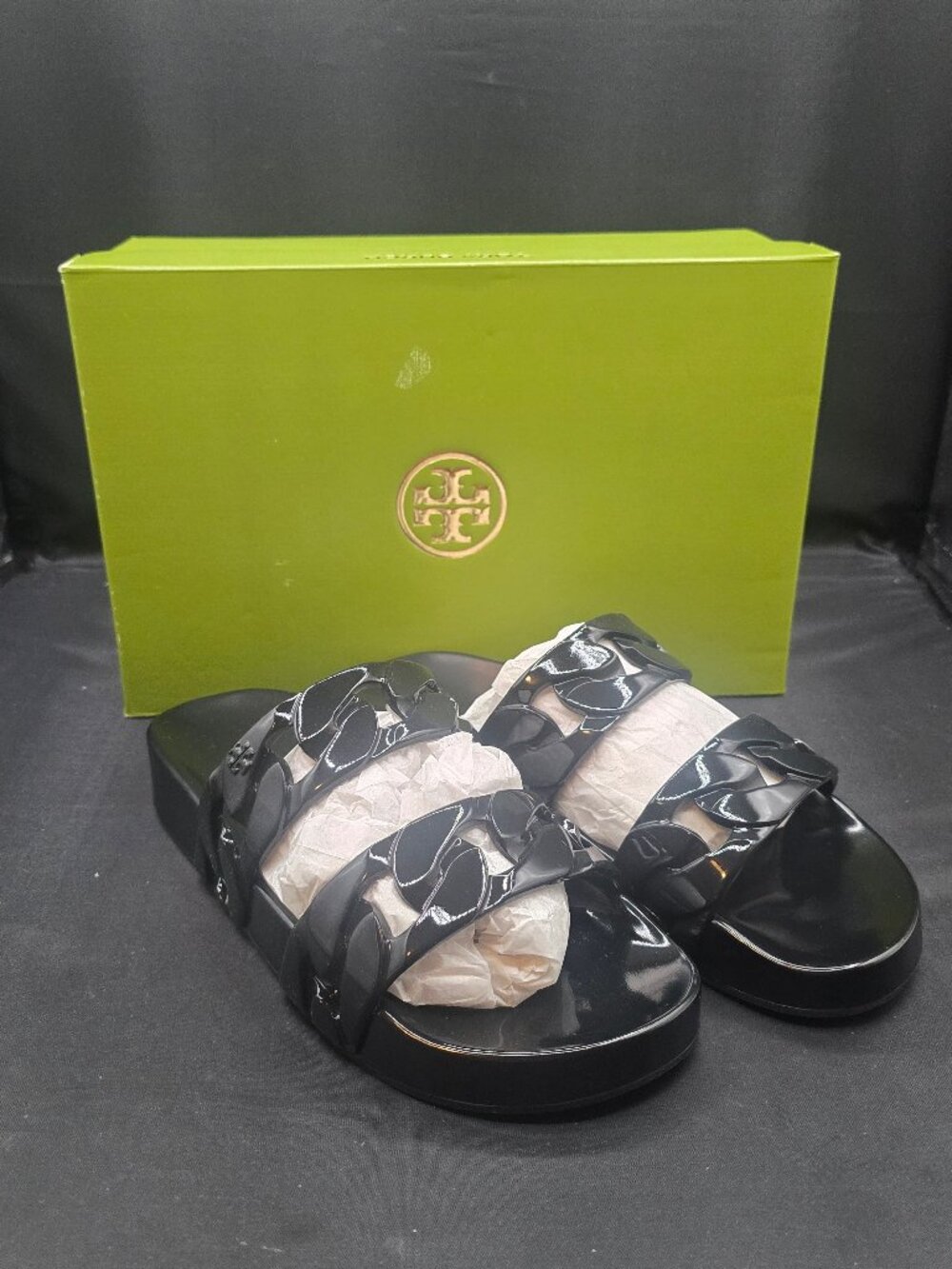 Tory Burch Adrien Jelly Slide Black 9